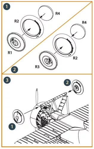 Clear Prop Accessories F4B Wheels set for CP kits - kerékkészlet