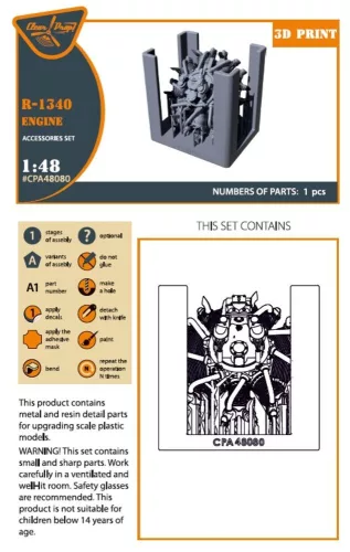 Clear Prop Accessories R-1340 Engine - motor