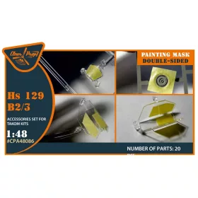   Clear Prop Accessories Hs 129B2/3 double-sided painting mask for Takom kit - kétoldalas kabinmaszk