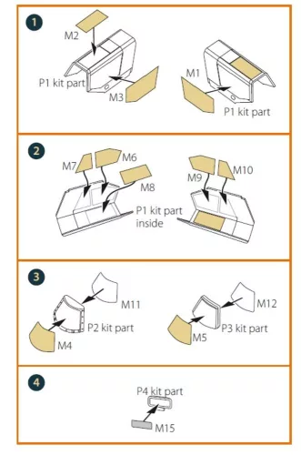 Clear Prop Accessories Hs 129B2/3 double-sided painting mask for Takom kit - kétoldalas kabinmaszk