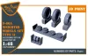 Clear Prop Accessories F-86A Wheels set (weighted) type 2 for CP kits - terhelt állapotú kerékkészlet, 2. típus
