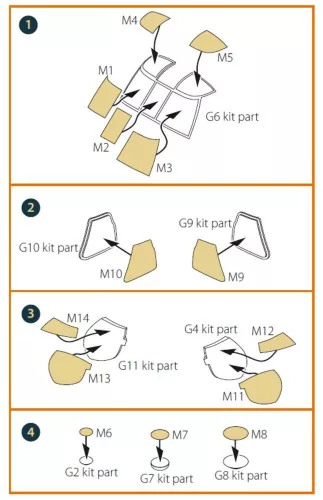 Clear Prop Accessories UH-60A, MH-60L painting mask for ICM kit - kabin- és ablakmaszk
