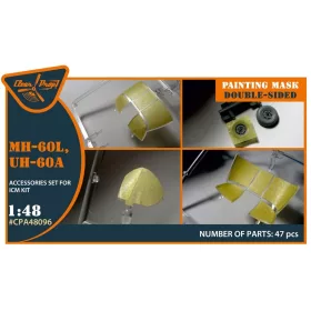   Clear Prop Accessories UH-60A, MH-60L double-sided painting mask for ICM kit - kétoldalas kabinmaszk