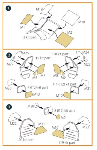 Clear Prop Accessories DHC-2 Beaver double-sided painting mask for Dora Wings kit - kétoldalas kabinmaszk