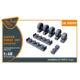   Clear Prop Accessories Jaguar Wheels set (weighted) for Airfix kit - terhelt állapotú kerékkészlet