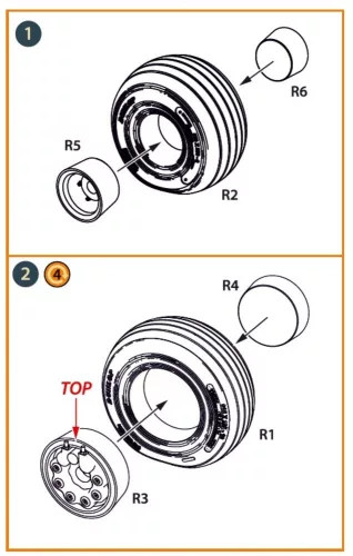 Clear Prop Accessories Jaguar Wheels set (weighted) for Airfix kit - terhelt állapotú kerékkészlet