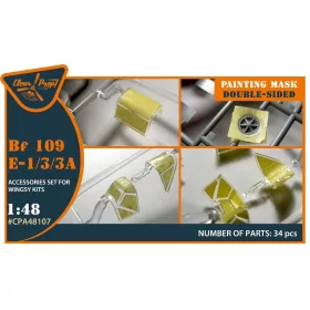   Clear Prop Accessories Bf-109E-1/3/3a double-sided painting mask for Wingsy Kits - kétoldalas kabinmaszk