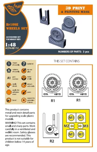 Clear Prop Accessories Bf-109E wheels set for Wingsy Kits - kerékkészlet