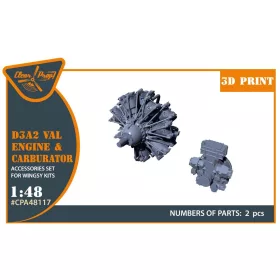   Clear Prop Accessories D3A2 VAL carbureted engine for Wingsy Kits - motor