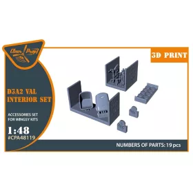   Clear Prop Accessories D3A2 VAL interior set for Wingsy Kits - D3A2 Val – belsőtér-részletező készlet ülésekkel, Wingsy Kits maketthez