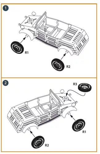 Clear Prop Accessories Kubelwagen type 82 Wheel set - kerékkészlet