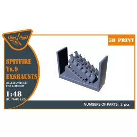   Clear Prop Accessories Spitfire Tr.9 exhausts for Airfix kit - kipufogócsonkok