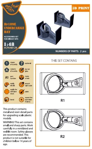 Clear Prop Accessories Bf-109E wheel bay for Wingsy Kits - futóműakna