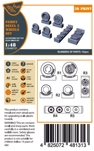 Clear Prop Accessories Fairey Delta 2 Wheels set for Dora Wings kit for Dora Wings - kerékkészlet