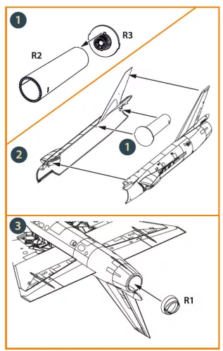 Clear Prop Accessories Fairey Delta 2 Afterburner and Exhaust for Dora Wings - utánégető és hajtómű-kiömlő