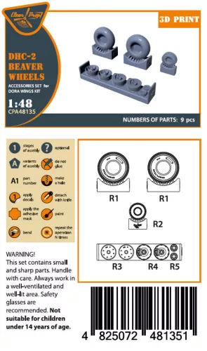 Clear Prop Accessories DHC-2 Beaver Wheels set for Dora Wings - kerékkészlet