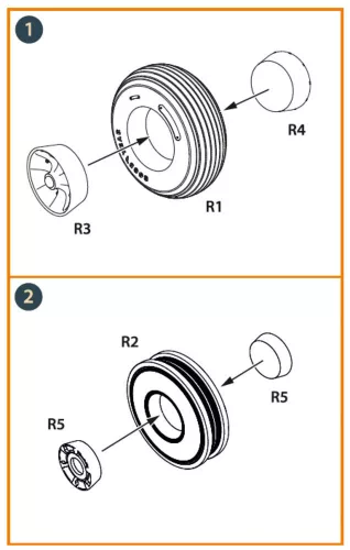 Clear Prop Accessories DHC-2 Beaver Wheels set for Dora Wings - kerékkészlet