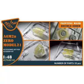   Clear Prop Accessories Zero A6M2b Model 21 double-sided painting mask for Academy - kétoldalas kabinmaszk