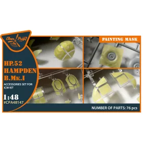   Clear Prop Accessories HP.52 Hampden B.Mk.I painting mask  for ICM - kabin- és ablakmaszk
