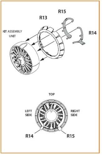 Clear Prop Accessories A5M Claude (minden változat) – gyanta kipufogócsonkok és motorhűtő zsaluk, Clear Prop CP720016/CP72008/CP72009/CP72010 makettekhez