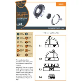   Clear Prop Accessories Ki-51 Sonia (minden változat) – gyanta kipufogócsonkok és motorhűtő zsaluk, Clear Prop CP72011/CP72012/CP72013 makettekhez