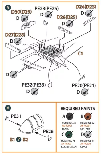 Clear Prop Accessories Gloster E28/39 Pioneer – fotómaratott belsőtér-részletező készlet, Clear Prop CP72001/CP72007 maketthez