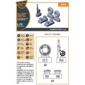   Clear Prop Accessories La-5 (early version) wheel set for CP kit CP72014 - kerékkészlet, Clear Prop CP72014 maketthez