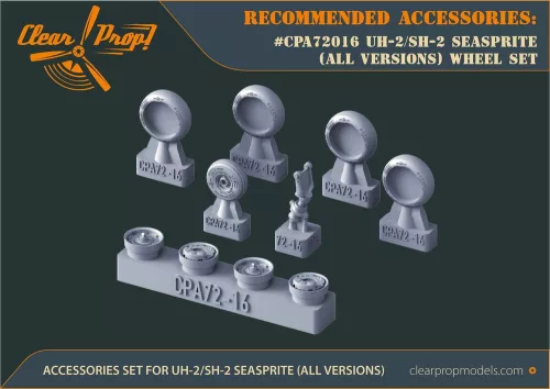 Clear Prop Accessories UH-2A/B Seasprite (minden változat) – kerékkészlet, Clear Prop CP72002/CP72017/CP72018 makettekhez