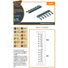   Clear Prop Accessories Polikarpov R-5 resin exhausts for AMG kits - gyanta kipufogócsonkok
