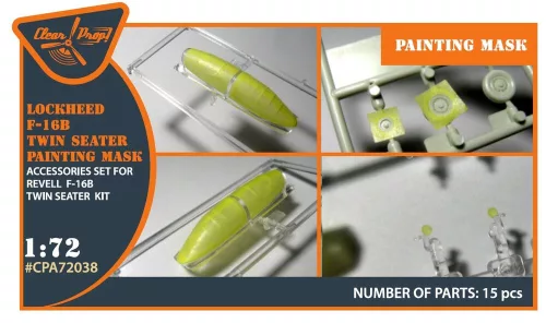 Clear Prop Accessories F-16B/D twin seater painting mask for REVELL kit - kabin- és ablakmaszk