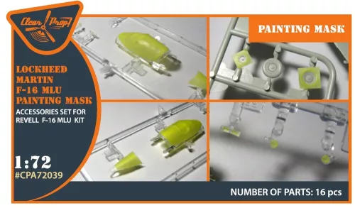 Clear Prop Accessories F-16 single seater painting mask for REVELL kit - kabin- és ablakmaszk