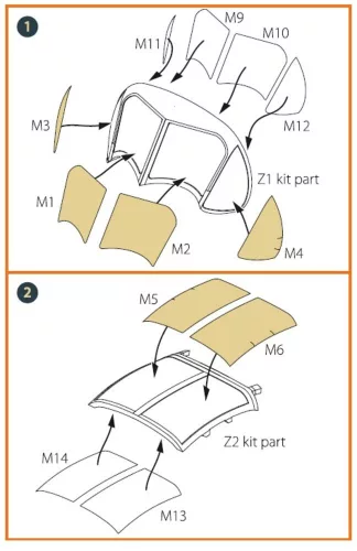 Clear Prop Accessories OV-1 A/JOV-1A Mohawk painting mask for CP kit CP72016 - kabin- és ablakmaszk, Clear Prop CP72016 maketthez