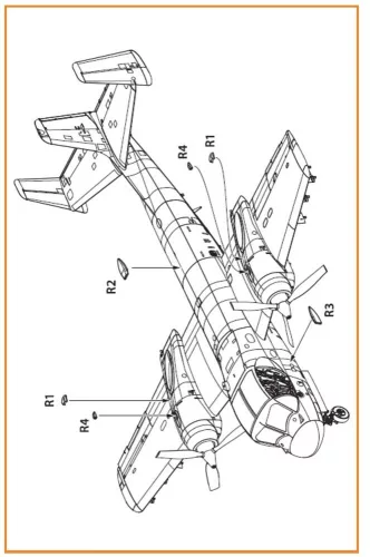 Clear Prop Accessories OV-1 A/B/C/D Mohawk air intakes for CP kit - légbeömlők