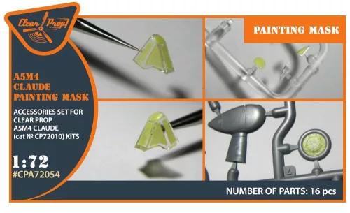 Clear Prop Accessories A5M4 Claude painting mask for CP kit CP72010 - kabin- és ablakmaszk, Clear Prop CP72010 maketthez