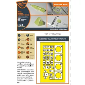   Clear Prop Accessories M6A1 Seiran painting mask for Tamiya kit 60737 - kabin- és ablakmaszk, Tamiya 60737 maketthez