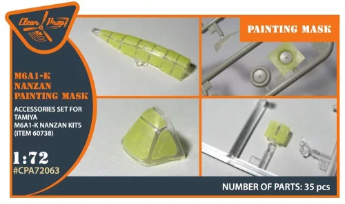 Clear Prop Accessories M6A1-K Nanzan painting mask for Tamiya kit 60738 - kabin- és ablakmaszk, Tamiya 60738 maketthez