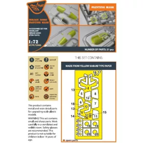   Clear Prop Accessories Mirage 2000C painting mask for Modelsvit kit 72073 - kabin- és ablakmaszk, Modelsvit 72073 maketthez