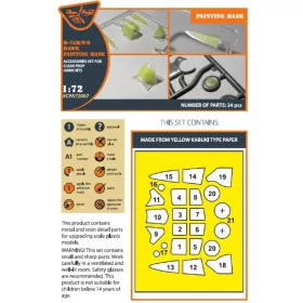   Clear Prop Accessories Hawk H-75 M/N/O painting mask for CP kits CP72021/CP72022/CP72029 - kabin- és ablakmaszk, Clear Prop CP72021/CP72022/CP72029 maketthez