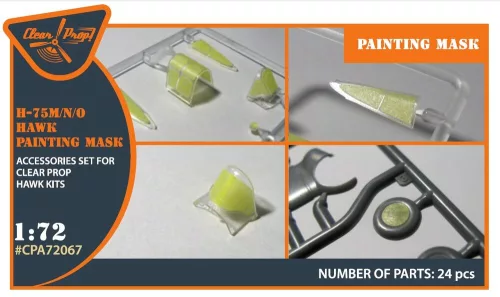 Clear Prop Accessories Hawk H-75 M/N/O painting mask for CP kits CP72021/CP72022/CP72029 - kabin- és ablakmaszk, Clear Prop CP72021/CP72022/CP72029 maketthez
