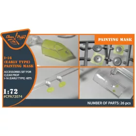   Clear Prop Accessories I-16 (early version) painting mask for CP kit - I-16 – kabin- és ablakmaszk, korai változathoz, Clear Prop maketthez