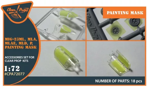 Clear Prop Accessories MiG-23ML, MLD, P, MLAE painting mask for CP kits - kabin- és ablakmaszk