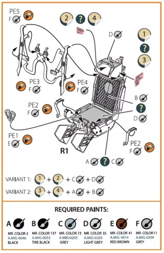 Clear Prop Accessories KM-1M Ejection seat for CP kits and other - katapultülés, Clear Prop és más makettekhez