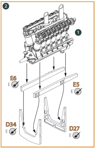 Clear Prop Accessories Liberty L-12 engine set 3D print - 3D nyomtatott motorkészlet