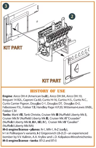 Clear Prop Accessories Liberty L-12 engine set 3D print - 3D nyomtatott motorkészlet