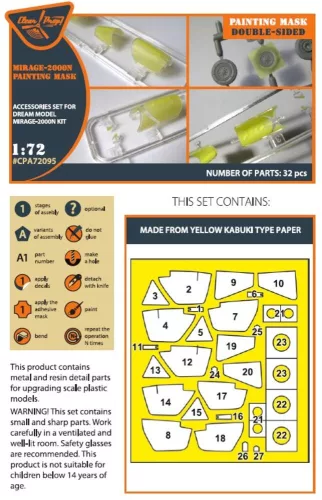 Clear Prop Accessories Mirage-2000N double-sided painting mask for Dream Model kits - kétoldalas kabinmaszk
