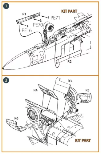 Clear Prop Accessories MiG-23 undercarriage covers for CP kits - futóműajtók