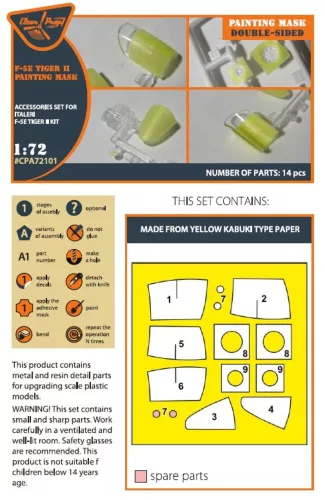 Clear Prop Accessories F-5E Tiger II painting mask for Italeri kits - kabin- és ablakmaszk