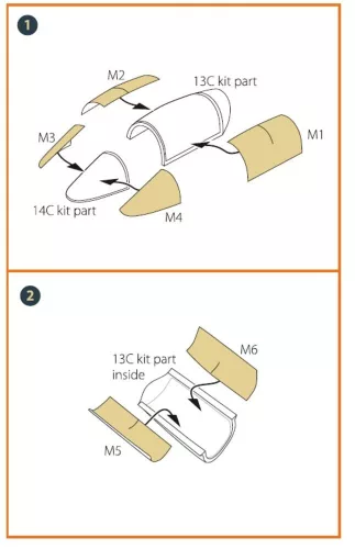 Clear Prop Accessories F-5E Tiger II painting mask for Italeri kits - kabin- és ablakmaszk