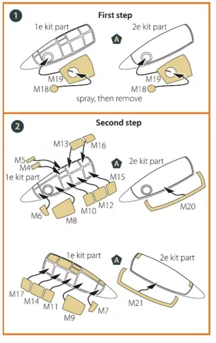 Clear Prop Accessories F84E/G Thunderjet painting mask for Italeri/Academy kits - kabin- és ablakmaszk, Italeri / Academy makettekhez