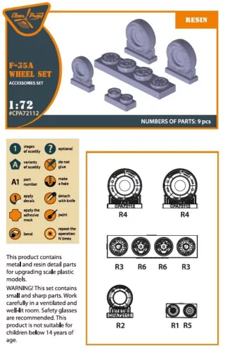 Clear Prop Accessories F-35A wheel set - kerékkészlet